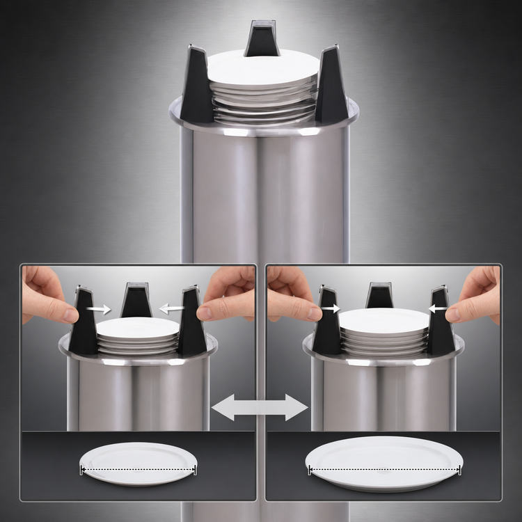 Product image #3 for Director's Choice Adjustable Drop-In Unheated Shielded Round Plate Dispenser