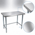 Thumbnail image #3 for BK Resources 48 Inch x 18 Inch Flat Top Open Base Stainless Steel Work Table
