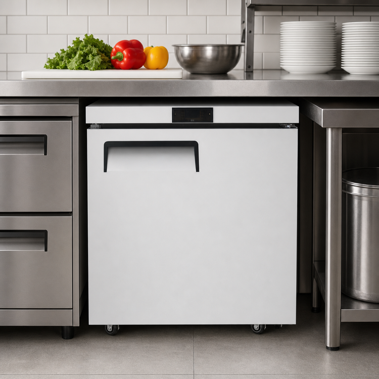 Product image #4 for Atosa 1-Section Undercounter Reach-In Refrigerator, 7.15 Cu. Ft., Right-Hinged Solid Door, Rear-Mounted Self-Contained