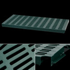Thumbnail image #3 for Eagle Group QuadPlus QPF-QA2148E-GL 48" x 21" Louvered Green Polymer Shelf Mat with Antimicrobial Protection, Wire Frame Case of 4