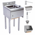 Thumbnail image #3 for BK Resources 15-Inch Single-Compartment Underbar Dump Sink with Splash-Mount Faucet, Soap & Towel Dispenser