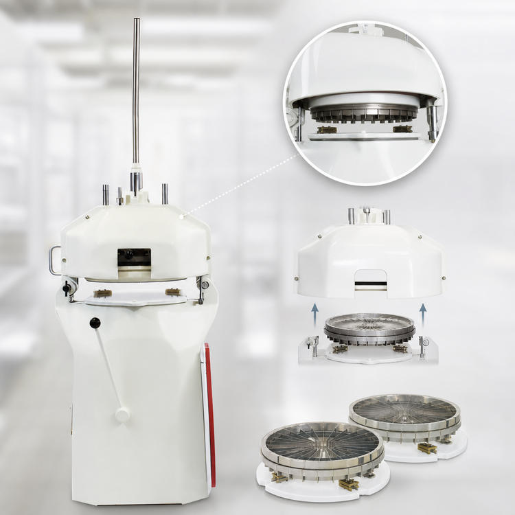Product image #3 for Erika Record Semi-Automatic 30-Part Dough Divider/Rounder with Removable 4/41 RH Knife Head