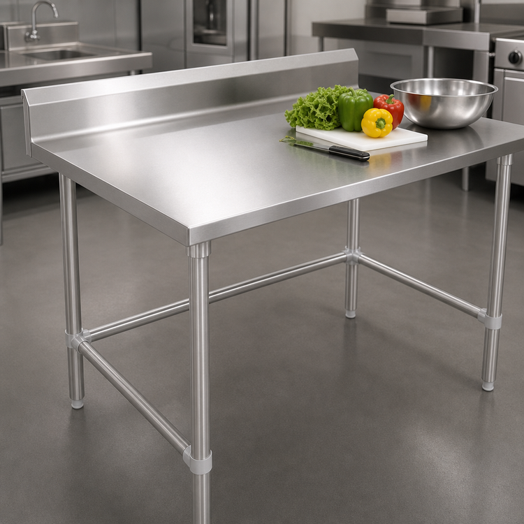 Product image #3 for John Boos Stallion 72-Inch x 30-Inch Stainless Steel Work Table with 5-Inch Backsplash