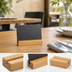 Thumbnail image #3 for American Metalcraft 4-Inch Bamboo Black Tabletop Menu Card Holder