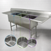 Thumbnail image #3 for Advance Tabco 3-Compartment Fabricated Sink with Left & Right Drainboards, 20 x 30 x 14 Inch Compartments, 16-Gauge 304 Stainless Steel