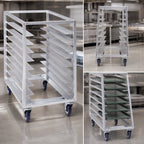 Thumbnail image #2 for Channel Manufacturing T437A3 36-Inch Aluminum Cafeteria Tray Rack Cart, Trapezoidal, End Load, 18-Tray Capacity