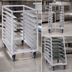 Thumbnail image #2 for 36-Inch High Trapezoidal Aluminum Cafeteria Tray Rack Cart, Single Section, End Load, 18-Tray Capacity