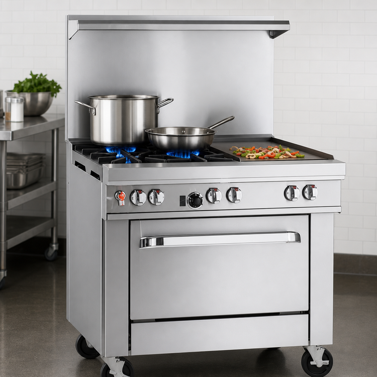 Product image #3 for Southbend Ultimate 36-Inch Commercial Gas Range with 2 Non-Clog Burners, 24-Inch Griddle, and Convection Oven