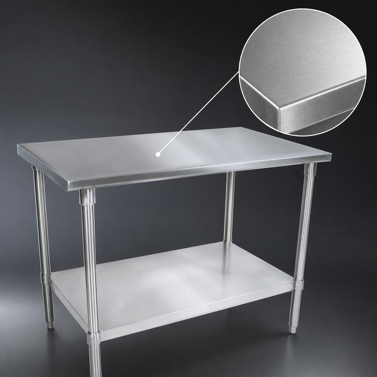 Product image #3 for John Boos Stallion 72-Inch x 24-Inch Stainless Steel Top Work Table with Adjustable Undershelf