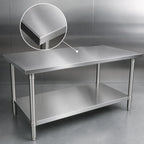 Thumbnail image #3 for John Boos ST6-4884SSW 84-Inch x 48-Inch 16-Gauge 300-Series Stainless Steel Flat-Top Work Table with Fixed Undershelf