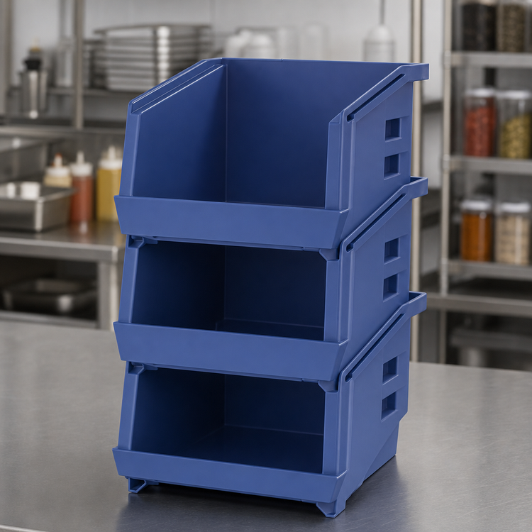 Product image #3 for Metro SmartWall Stacking Supply Bin, Blue, 10-7/8 x 11 x 5 Inches