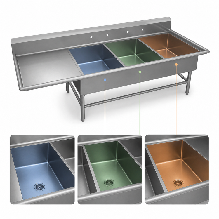 Product image #3 for John Boos Pro-Bowl 3-Compartment Stainless Steel Bakery Sink with 24-Inch Left Drainboard