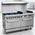 Thumbnail image #3 for Omcan USA 60-Inch Natural Gas Commercial Range with 6 Open Burners, 24-Inch Right Griddle, and 2 Standard Ovens