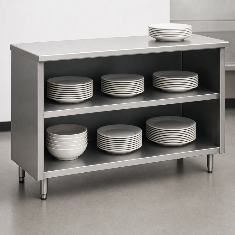 Product image #3 for Eagle Spec-Master Open Front Plate Cabinet, 96W x 15D, 304 Stainless Steel Top
