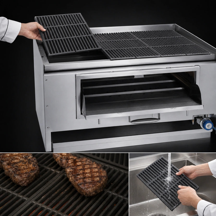 Removable Cast Iron 9-Bar Top Grates