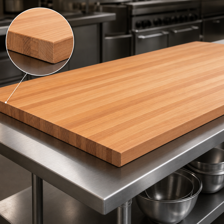 Product image #3 for Boos Block American Cherry Blended Edge Grain Kitchen Countertop, 144 x 27 x 1-1/2 Inch, Flat Top