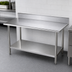 Thumbnail image #3 for Advance Tabco 84-Inch x 36-Inch Stainless Steel Work Table with 5-Inch Backsplash and Adjustable Undershelf
