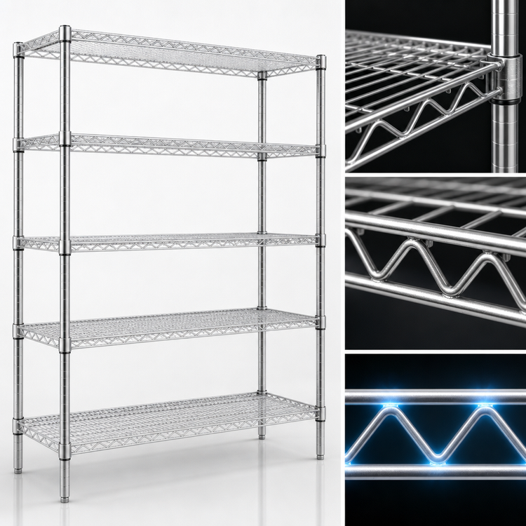 Product image #3 for Eagle Group Redipak 5-Tier Stationary Wire Shelving Unit, 36 x 24 x 63 Inches, Zinc Finish
