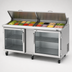 Thumbnail image #3 for Turbo Air PRO 72-Inch 2-Section Refrigerated Sandwich/Salad Prep Table with 18-Pan Top and Glass Doors