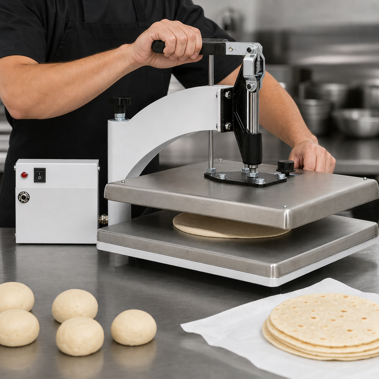 Product image #4 for DoughXpress TXM-15 Manual 15-Inch x 15-Inch Tortilla Dough Press with Heated Platens