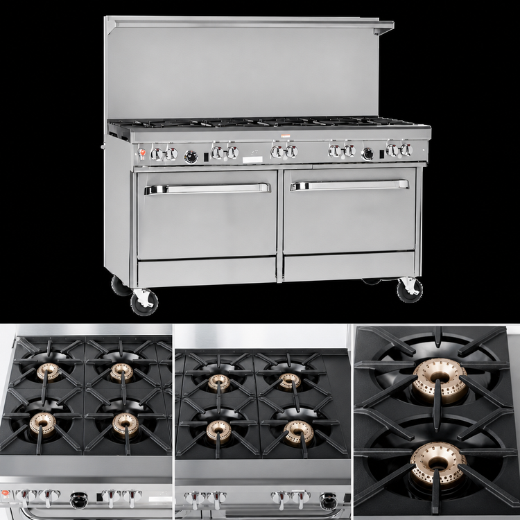 Product image #3 for Southbend Ultimate 60-Inch Gas Restaurant Range with 9 Open Burners, Convection Oven, and Cabinet Base