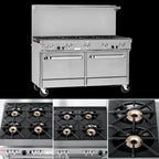 Thumbnail image #3 for Southbend (Middleby) Ultimate 4601AC-5R 60-Inch Gas Restaurant Range, 9 Open Burners, Convection Oven, Cabinet Base