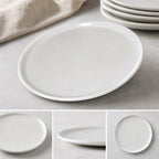 Thumbnail image #3 for CFS Brands Stadia® 5300080 10.5-Inch Greige Round Narrow Rim Melamine Dinner Plate Case of 12