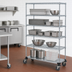 Thumbnail image #3 for Quantum 60 Inch x 24 Inch x 80 Inch 5-Shelf Mobile Wire Shelving Cart, Chrome Plated