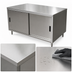 Thumbnail image #3 for BK Resources Stainless Steel Chef Table with Cabinet Base and Sliding Doors, 36 x 24 Inch