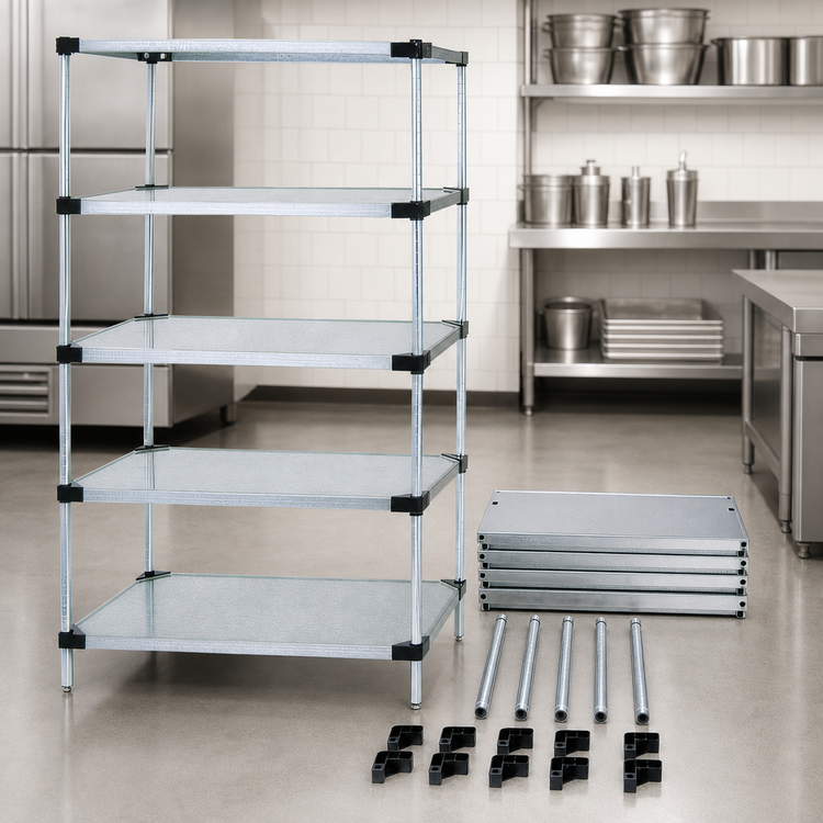 Product image #3 for Quantum 36-Inch x 18-Inch x 63-Inch Stationary Solid Shelving Starter Kit with 5 Shelves