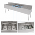 Thumbnail image #4 for Top Shelf TS Series 96-Inch Stainless Steel Underbar Triple-Compartment Sink Unit with Dual Drainboards