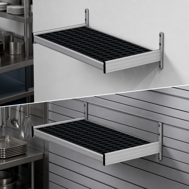 Product image #3 for Fermod Vented Wall-Mounted Shelving Unit, 38-Inch W x 18-Inch D, Anodized Aluminum