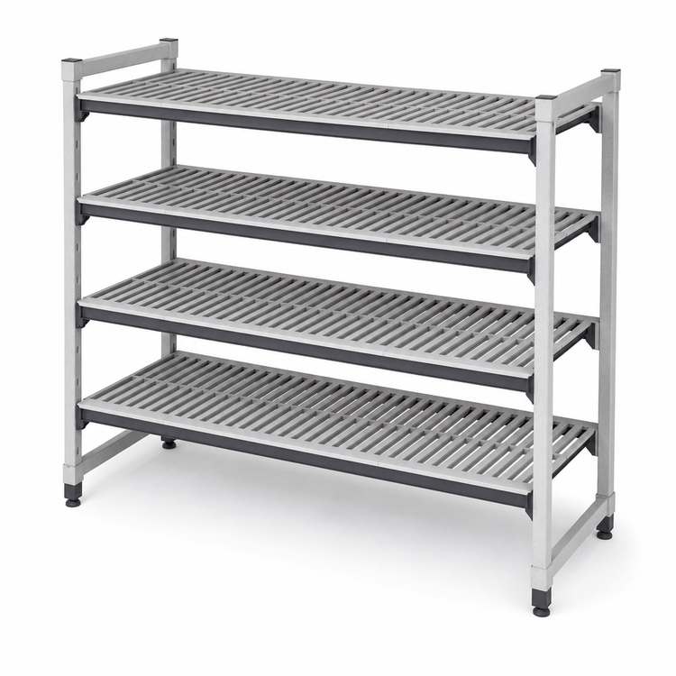 Product image #3 for Cambro Camshelving Elements XTRA Universal Shelf Kit, 24"W x 48"L, 5-Shelf Vented, Speckled Gray