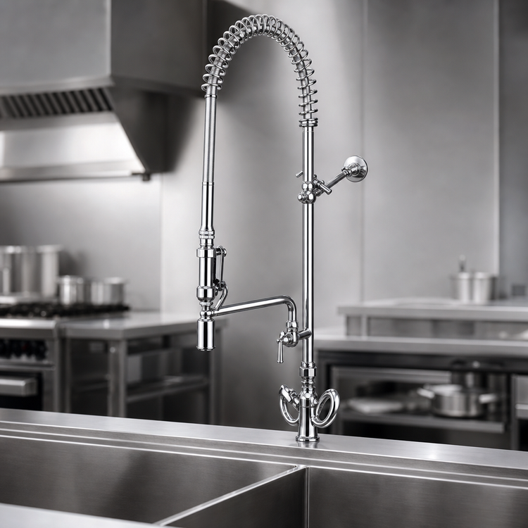 Product image #3 for T&S Brass EasyInstall Single Hole Deck Mount Pre-Rinse Unit with 12-Inch Swing Nozzle and 0.65 GPM Spray Valve