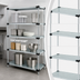 Thumbnail image #3 for Quantum Solid Shelving Starter Kit, 72W x 12D x 86H, 4 Shelves, Galvanized Steel Shelves with Chrome Posts