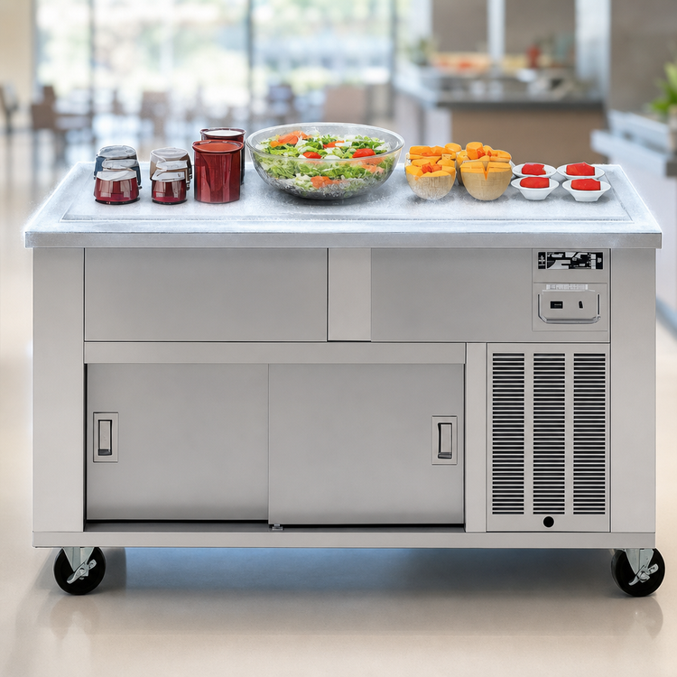 Product image #3 for DineXpress DXP5FT 5-Well Full-Size Frost Top Mobile Serving Counter