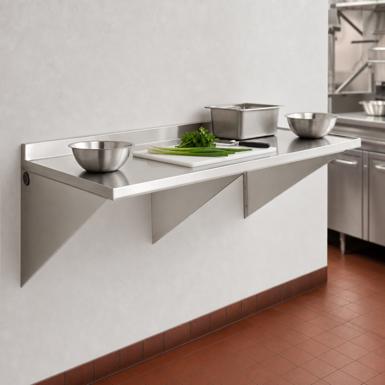 Product image #3 for Eagle Group Wall-Mounted Stainless Steel Work Table with 4-1/2-Inch Backsplash, 60 x 30 Inches