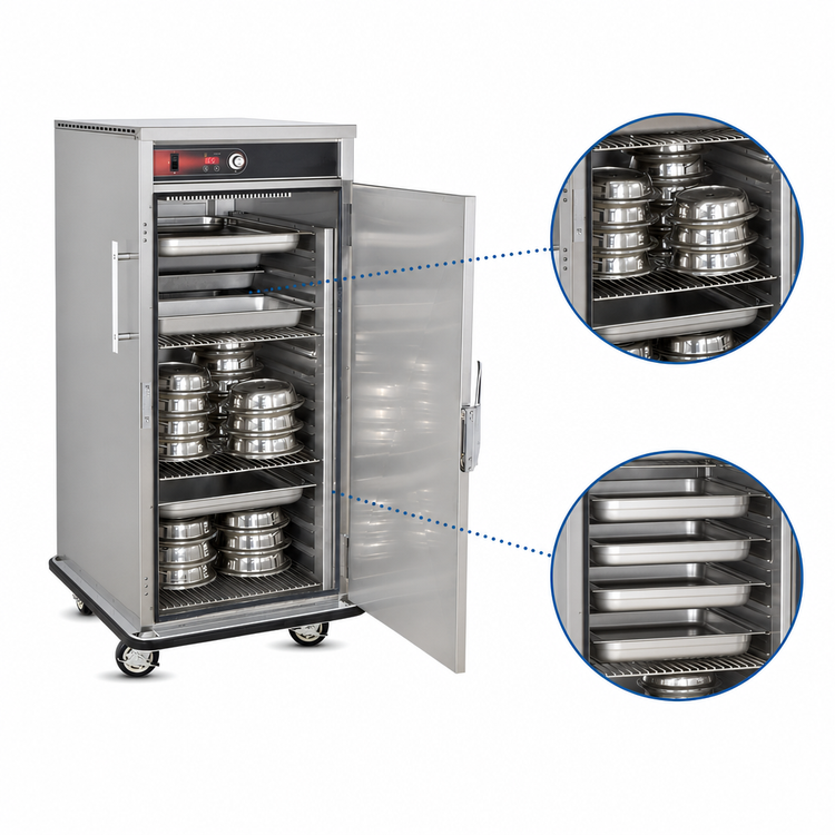 Product image #3 for FWE Ultra-Universal Mobile Heated Banquet Cabinet, Single Door, 60 Covered Plate Capacity