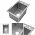 Thumbnail image #3 for Klinger's Trading Heavy-Duty Drop-In Stainless Steel Sink, 1 Compartment, 10 x 14 x 10 Bowl