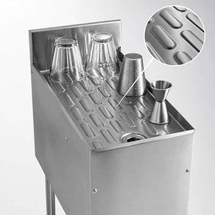 Product image #3 for CHOICE 24-Inch Freestanding Underbar Drainboard, 19-Inch Deep, Stainless Steel