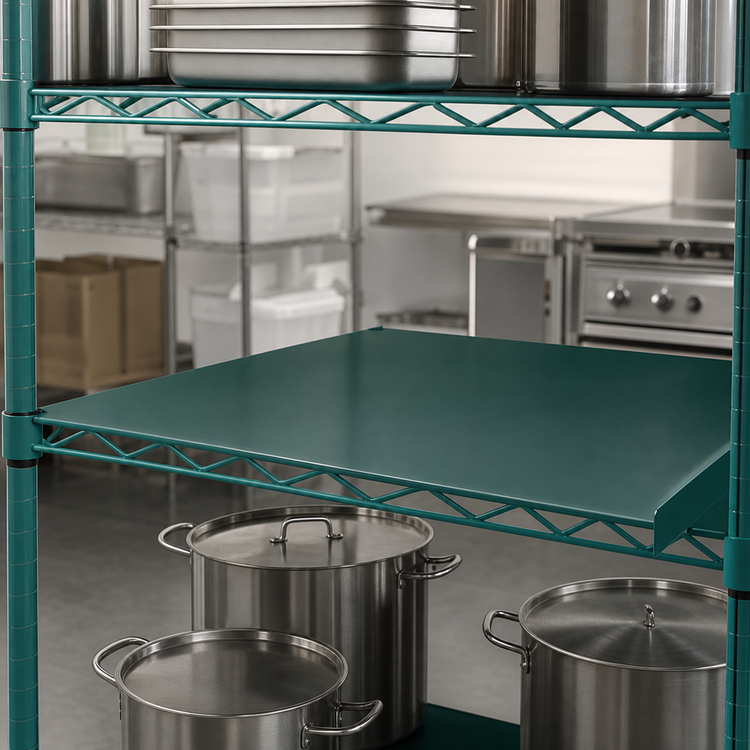Product image #3 for QuadPlus 54 Inch x 24 Inch Solid Green Polymer Shelf Mat with MICROGARD Antimicrobial Protection