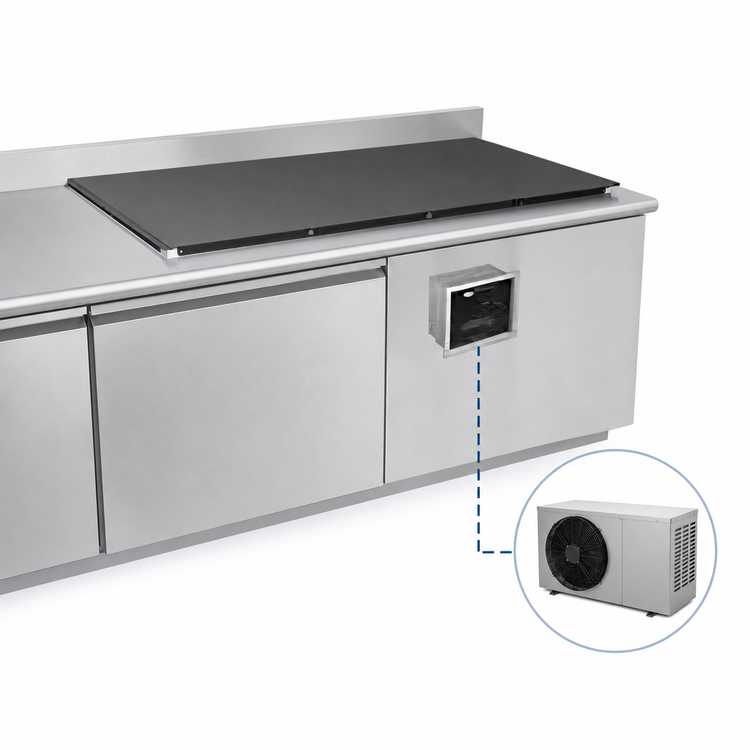 Product image #3 for Hatco CSBFX-48-F Built-In Flush Top Cold Shelf, 48-Inch, Remote Refrigeration, Hardcoat Aluminum