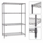 Thumbnail image #3 for Metro Super Erecta SE-213674K4-S-4 36"W x 21"D x 74"H 4-Shelf Wire Starter Shelving Unit, Gray Epoxy-Coated, Microban
