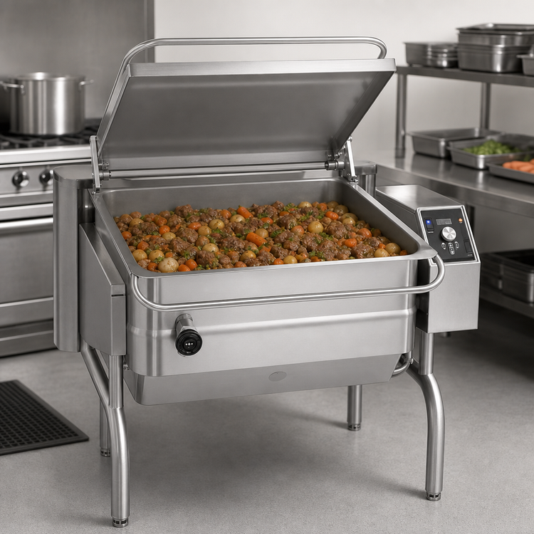 Product image #3 for Groen 30-Gallon Electric Braising Pan with Power Tilt and Open Frame Base