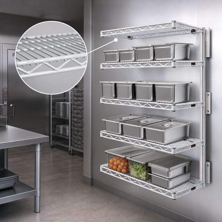 Product image #3 for EagleGard 4-Tier Add-On Wire Shelving Unit, 36 x 24 x 63 Inches, EAGLEgard Hybrid Epoxy Finish