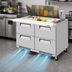 Thumbnail image #3 for Turbo Air Super Deluxe Two-Section Front-Breathing Sandwich/Salad Mega Top Prep Table with 4 Drawers, 48.25 Inches Wide