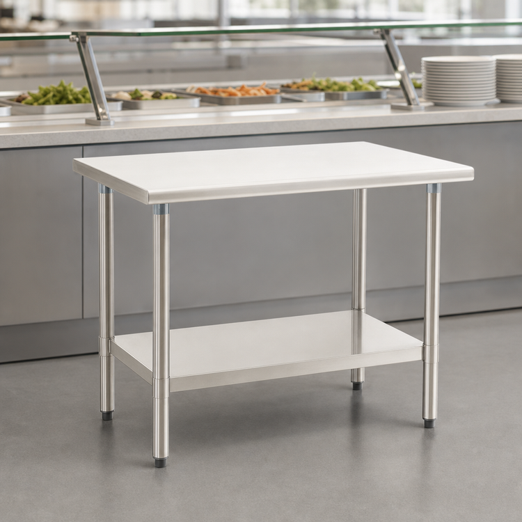Product image #3 for Eagle Group Deluxe Series Stainless Steel Work Table with Adjustable Undershelf, 60 x 24 Inches