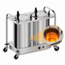 Thumbnail image #3 for Atlas Metal Heated Self-Leveling 2-Stack Mobile Open Plate Dispenser for 8-1/8