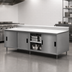 Thumbnail image #3 for BK Resources Stainless Steel Chef Table with Cabinet Base, 84 x 30-Inch, 5-Inch Backsplash