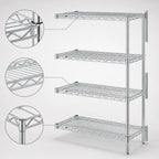 Thumbnail image #3 for Eagle Group A4-63-2472C 4-Tier Chrome-Plated Wire Add-On Shelving Unit, 72"W x 24"D x 63"H